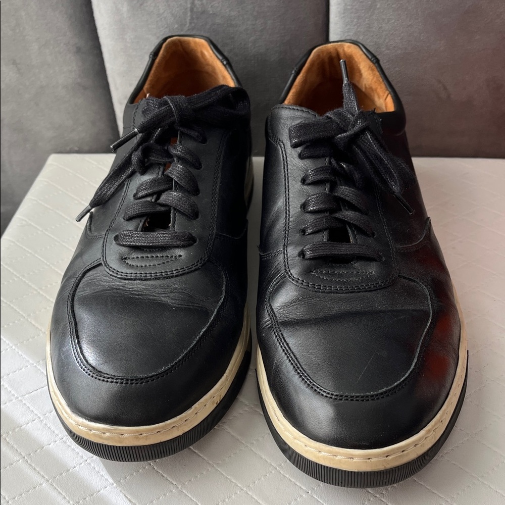 Johnston & Murphy Black Leather Sneakers